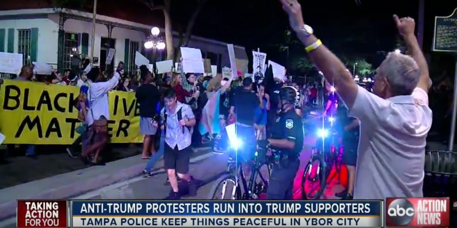 See What Happens When Anti-Trump Protesters Pass A Bar Full Of Marines